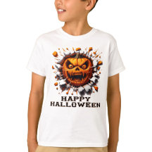 Happy Halloween Pumpkin Smashing Through