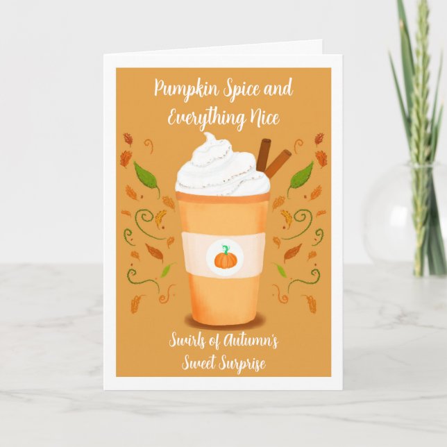 Happy Halloween Pumpkin Spice Latte Card (Front)