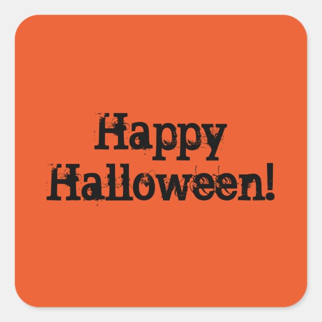 Happy Halloween Pumpkin Square Sticker (Front)
