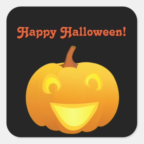 Happy Halloween Pumpkin Square Sticker