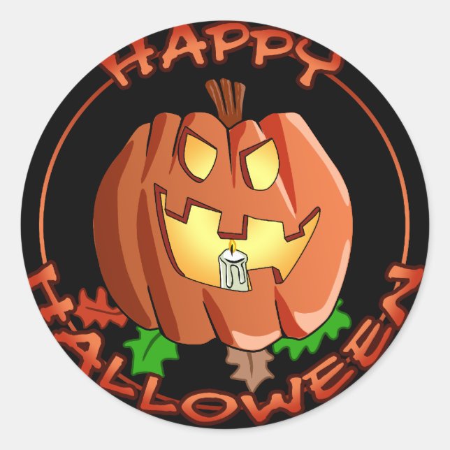 Happy Halloween Pumpkin Sticker (Front)