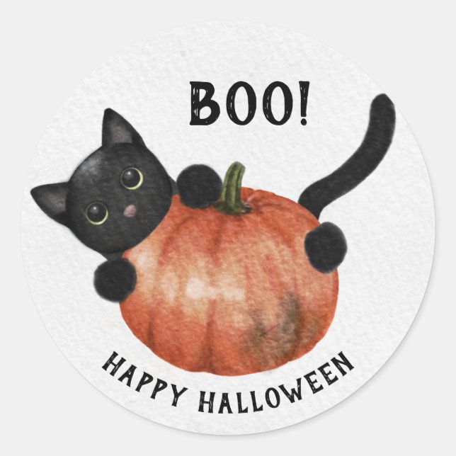 Happy Halloween Pumpkin Sticker Seal (Front)