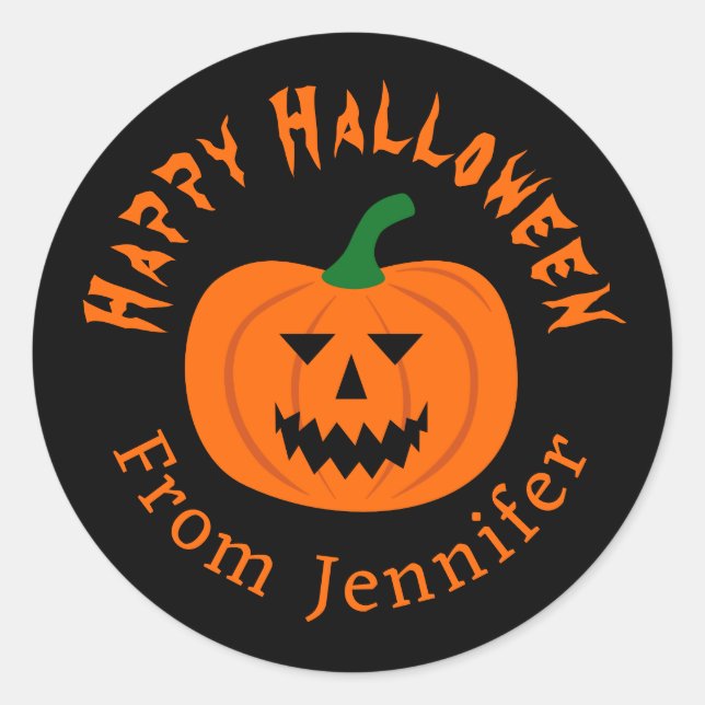 Happy Halloween Pumpkin Stickers (Front)