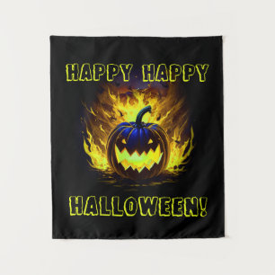 Happy Halloween Pumpkin Tapestry