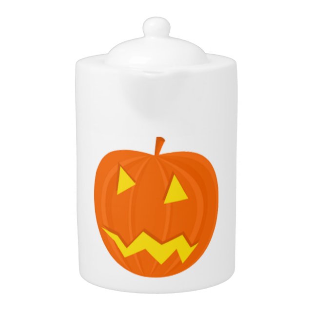 "HAPPY HALLOWEEN" PUMPKIN TEAPOT (Front)