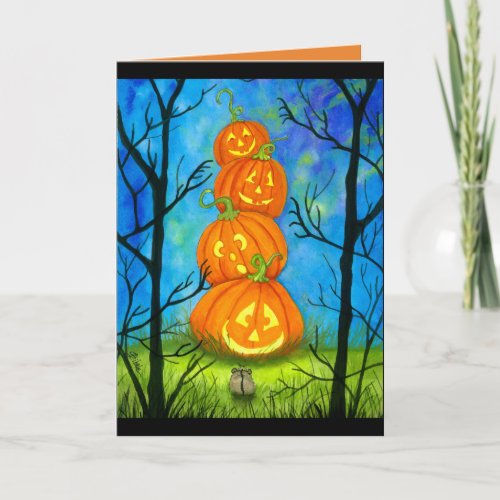 Happy Halloween Pumpkin Totem by Bihrle Card