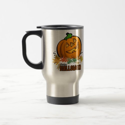 Happy Halloween Pumpkin Travel Mug