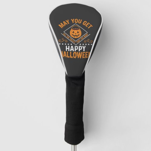 Happy Halloween Pumpkin Treats Vector Design Golf Head Cover