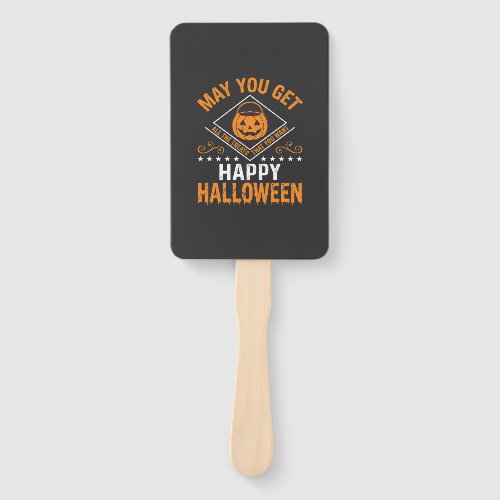 Happy Halloween Pumpkin Treats Vector Design Hand Fan