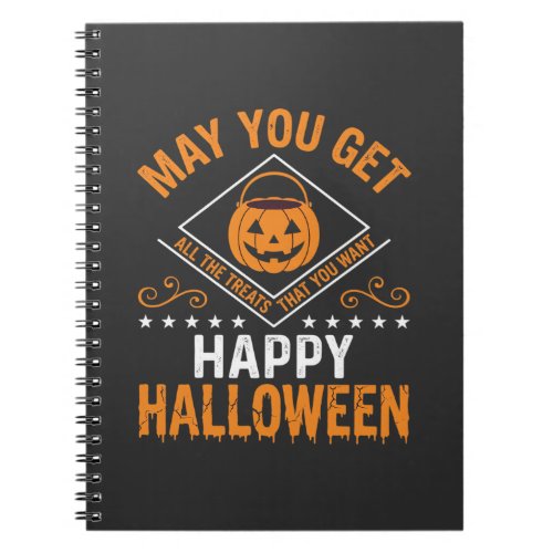 Happy Halloween Pumpkin Treats Vector Design Notebook