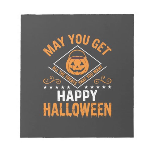 Happy Halloween Pumpkin Treats Vector Design Notepad