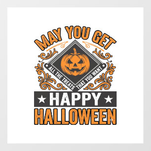 Happy Halloween Pumpkin Treats Vintage Floor Decals