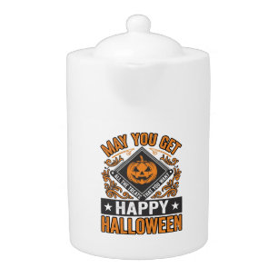 Happy Halloween Pumpkin Treats Vintage Teapot