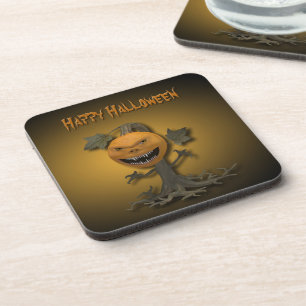 Happy Halloween Pumpkin Tree Coaster