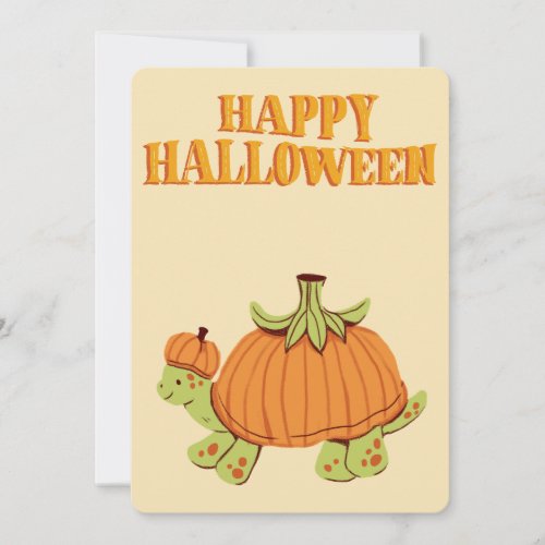 Happy Halloween Pumpkin Turtle Holiday Card