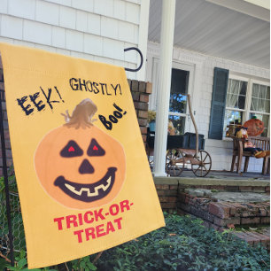 Happy Halloween Pumpkin Two-sided Trick or Treat Garden Flag