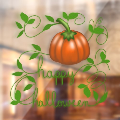 Happy Halloween Pumpkin Vine Window Cling