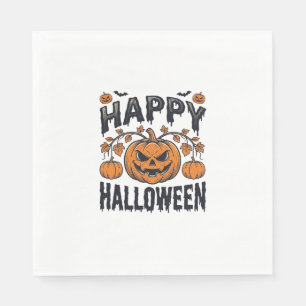 Happy Halloween Pumpkin Vintage Engraving Design_1 Napkins