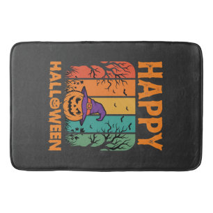 Happy Halloween Pumpkin Vintage Vector Bath Mat