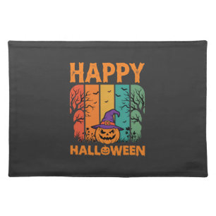 Happy Halloween Pumpkin Vintage Vector Cloth Placemat