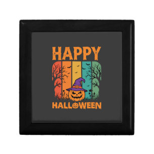 Happy Halloween Pumpkin Vintage Vector Gift Box