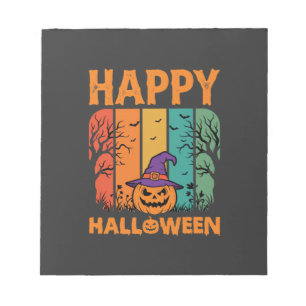 Happy Halloween Pumpkin Vintage Vector Notepad