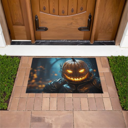 Happy Halloween Pumpkin Warrior Doormat