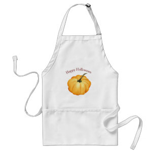Happy Halloween pumpkin watercolor Adult Apron