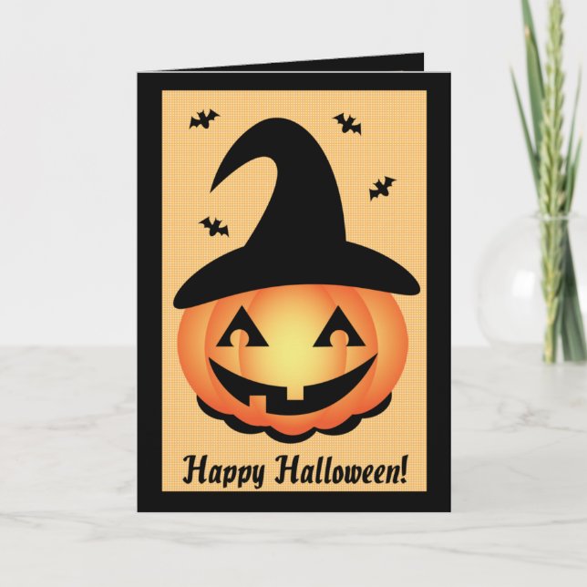 Happy Halloween - Pumpkin Witch Card (Front)