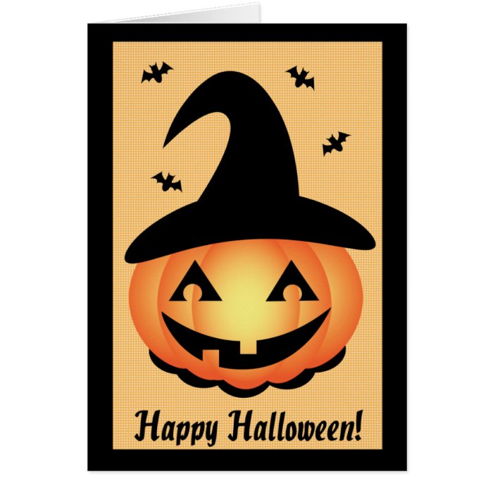 Happy Halloween   Pumpkin Witch Greeting Cards