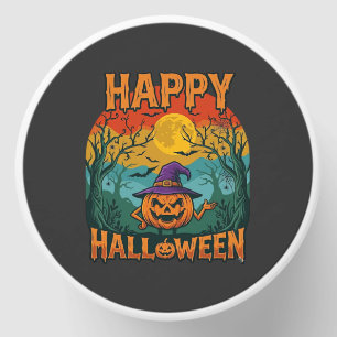 Happy Halloween Pumpkin Witch Hat Full Moon Bats Mini Candle Favors