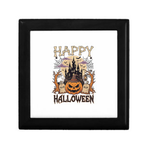 Happy Halloween Pumpkin Witch Hat Haunted Castle M Gift Box
