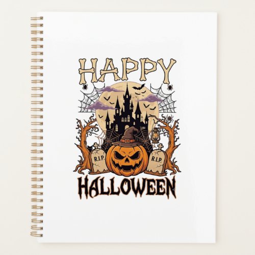 Happy Halloween Pumpkin Witch Hat Haunted Castle M Planner