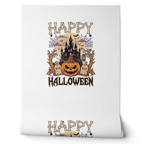 Happy Halloween Pumpkin Witch Hat Haunted Castle M Wallpaper