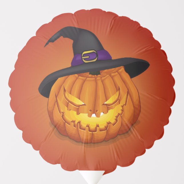 Happy Halloween Pumpkin with Hat Balloon (Front)