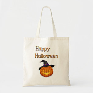 Happy Halloween Pumpkin with Hat Tote Bag