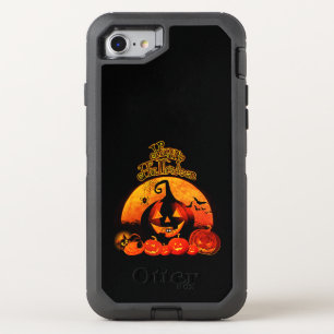 Happy Halloween Pumpkins Bats and Moon OtterBox Defender iPhone SE/8/7 Case