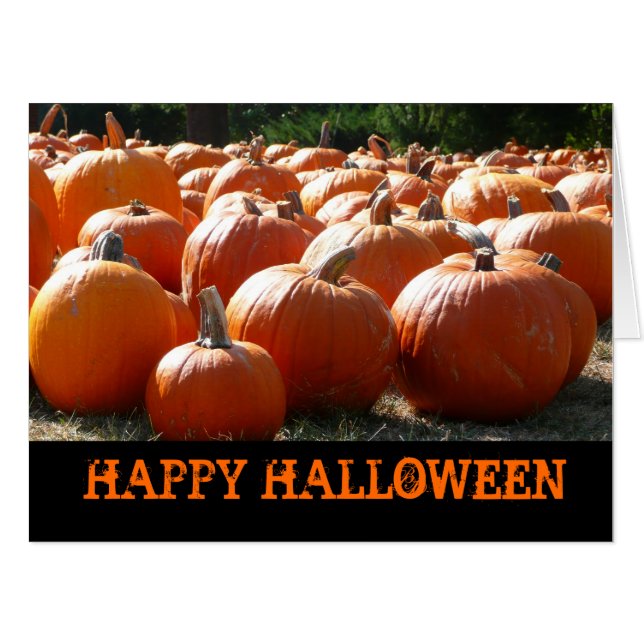 Happy Halloween Pumpkins Card (Front Horizontal)