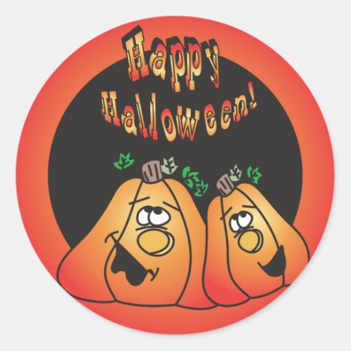 Happy Halloween Pumpkins Classic Round Sticker