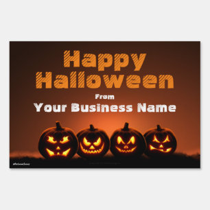 Happy Halloween Pumpkins Creepy Horror Yard Sign