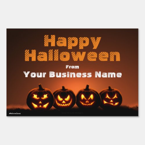 Happy Halloween Pumpkins Creepy Horror Yard Sign