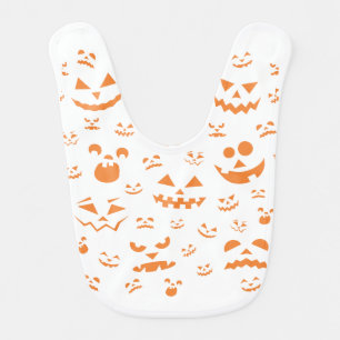 Happy Halloween Pumpkins Faces baby bibs
