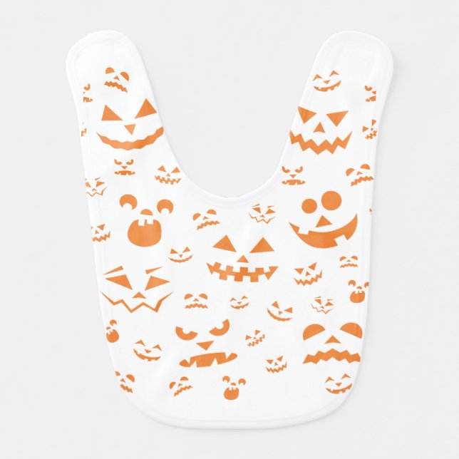 Happy Halloween Pumpkins Faces baby bibs (Front)