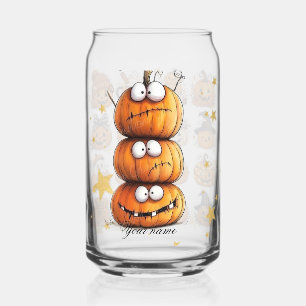 Happy Halloween Pumpkins Iced Coffee Glass