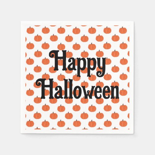 Happy Halloween pumpkins paper napkins