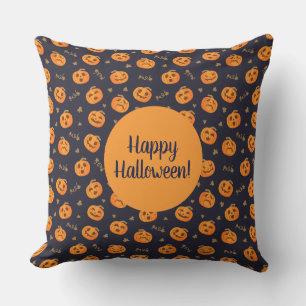 Happy Halloween Pumpkins Pattern Funny Cute Outdoor Pillow
