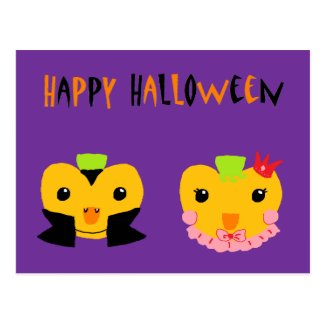 Happy Halloween Pumpkins Postcard