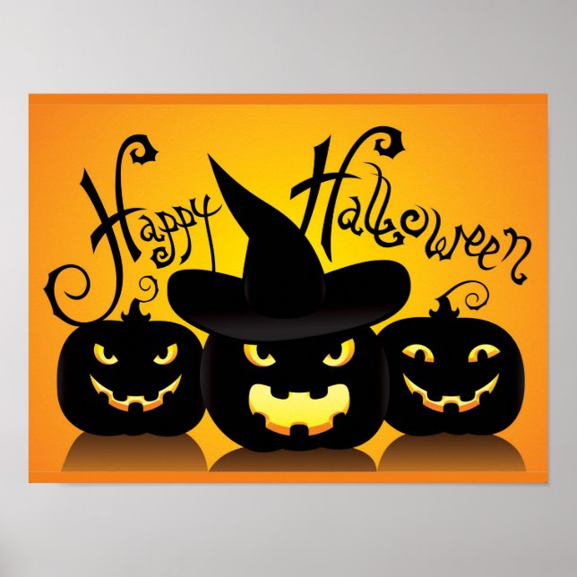 Happy Halloween Pumpkins Poster (Front)