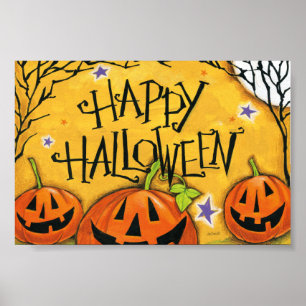 Happy Halloween Pumpkins Poster