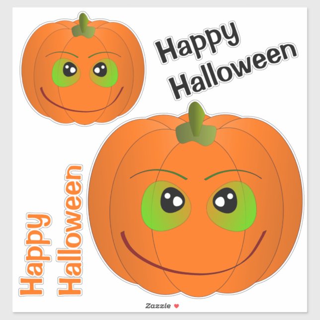 Happy Halloween Pumpkins Sticker (Sheet)